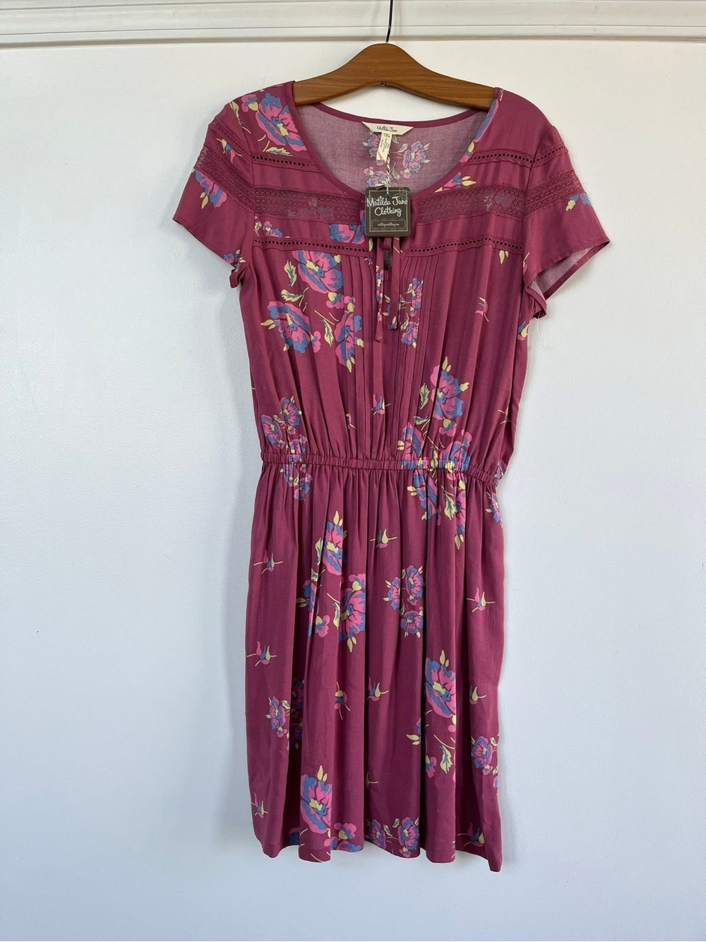 NWT Matilda Jane Art Class Adventure Begins Floral Short Sleeve Dress